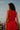 Midi skirt with knife pleats - handwoven single-origin silk - red - back