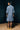 Charulata Blue and White Checkered Dress with Gathers, 3/4 Sleeves - Back