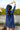 Osaka Royal blue knee length dress from jamdani with pintucks - Back