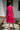 Jaipur Bright Pink Dress with white, gold Jamdani checks and motifs - Back