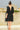 Jaisalmer Elegant Black Evening Dress , Jamdani Elephants Silver Gold - Back