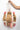 Small Beach Bag - Peach khadi, room for a small towel, Straps hold hat