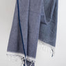 Hand-woven Cotton Towel - Blue Chambray, Super soft and absorbent
