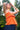 Istanbul Orange Spaghetti Strap Tank Top , Jamdani motifs, pintucks - Pose