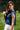 Erice Dark Blue Crop Top , Jamdani, Sleeveless, Pointed Back Collar - Side