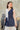 Berlin Blue and White Tunic Top , asymmetric, jamdani, khadi, pleats : Front