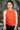 Madrid Orange Crop Top from Jamdani with scalloped details - Front