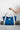 gym bag with yoga mat holder ,blue khadi, lined, sturdy, versatile