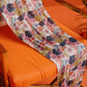 Handwoven single-origin silk scarf - Multi coloured floral - wo model
