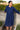Osaka Royal blue knee length dress from jamdani with pintucks - Full