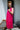 Jaipur Bright Pink Dress with white, gold Jamdani checks and motifs - Side