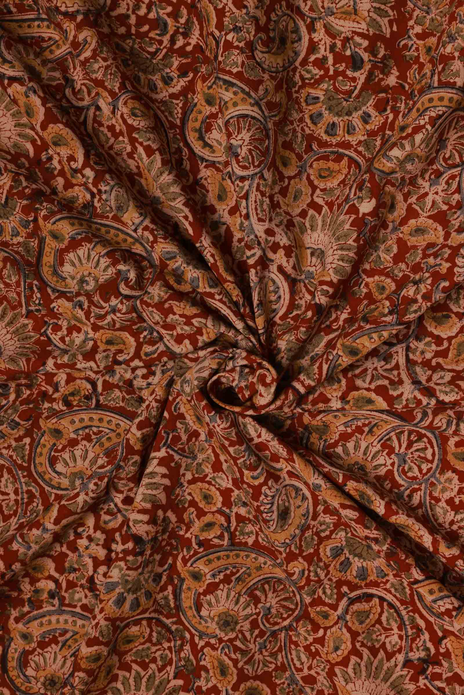 Dense Floral Hand Block Print Fabric
