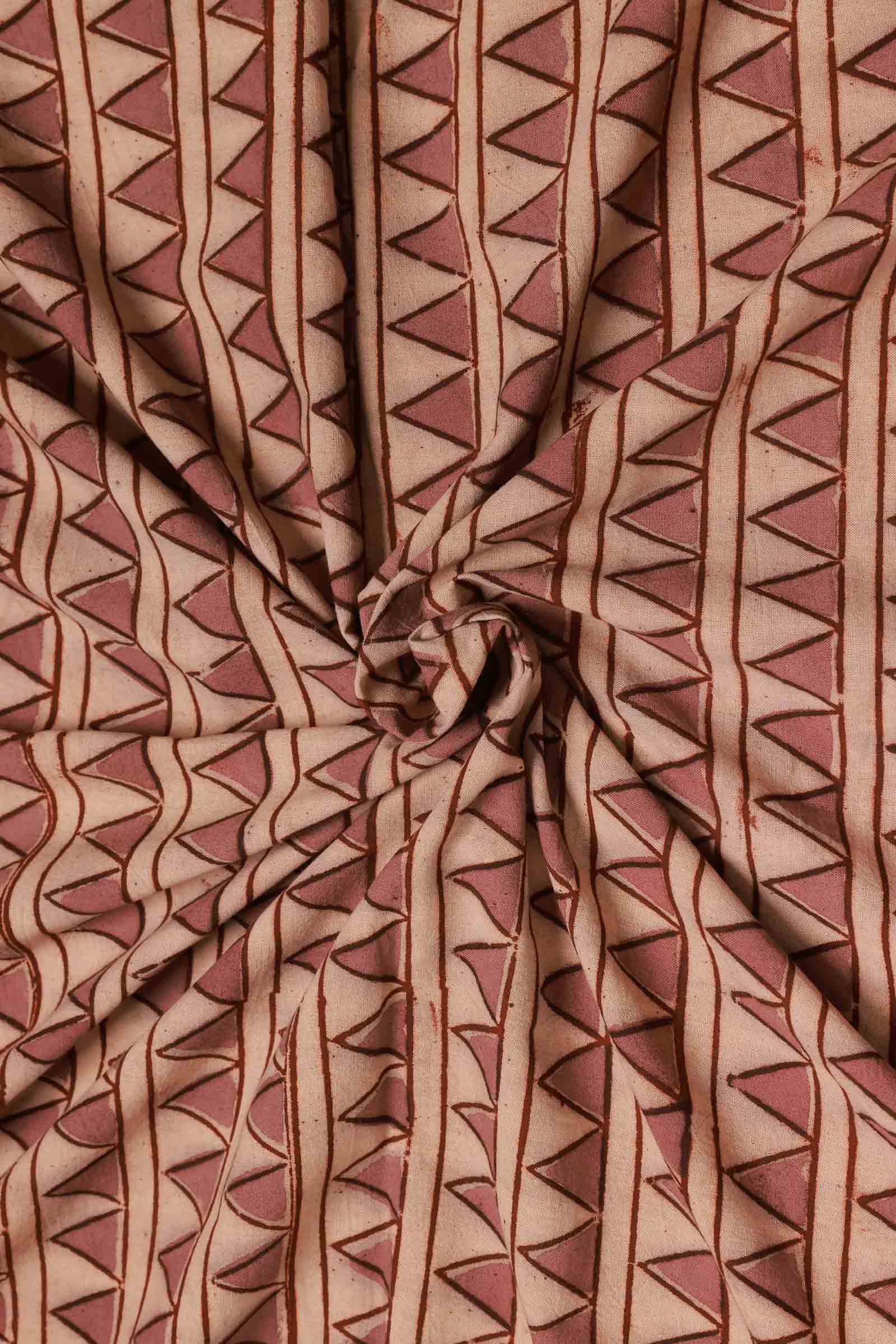 Linear Triangle Hand Block Print Fabric
