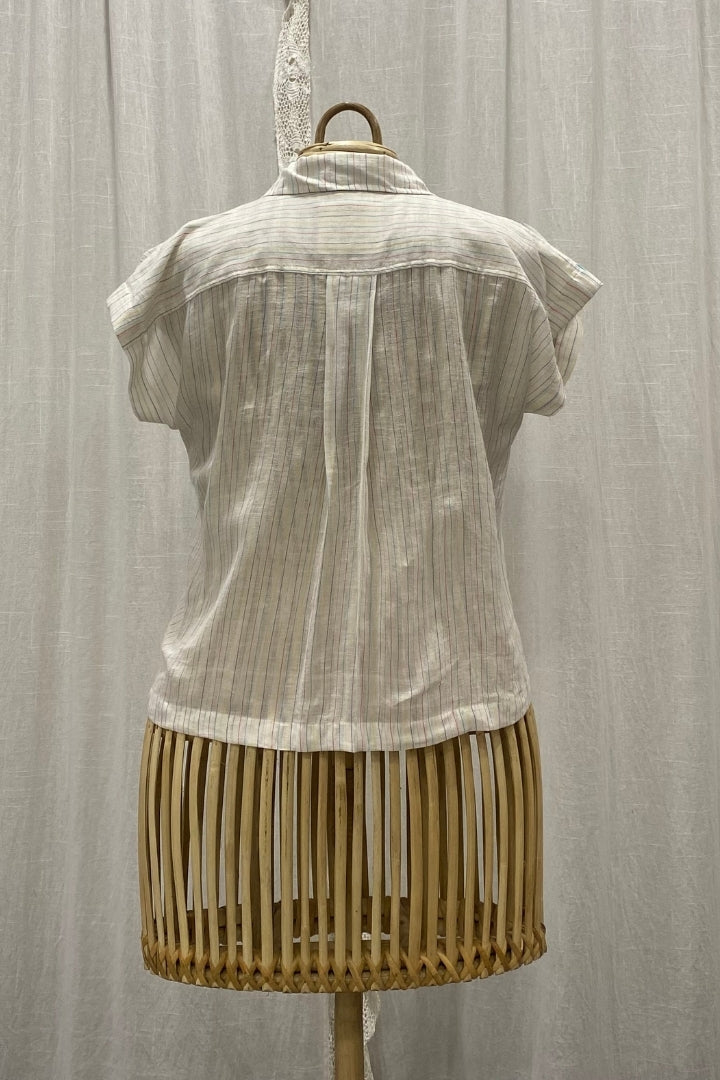 Muslin Jamdani Shirt with Jamdani Border and Pocket Detailing