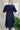 Navy Blue jamdani dress with side frills