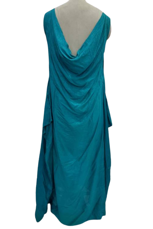 Sleeveless long dress with back cowl neck-Cleopatra Raama