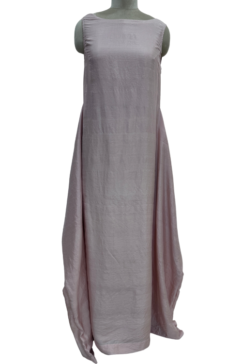 Sleeveless long dress with back cowl neck-Cleopatra Champagne