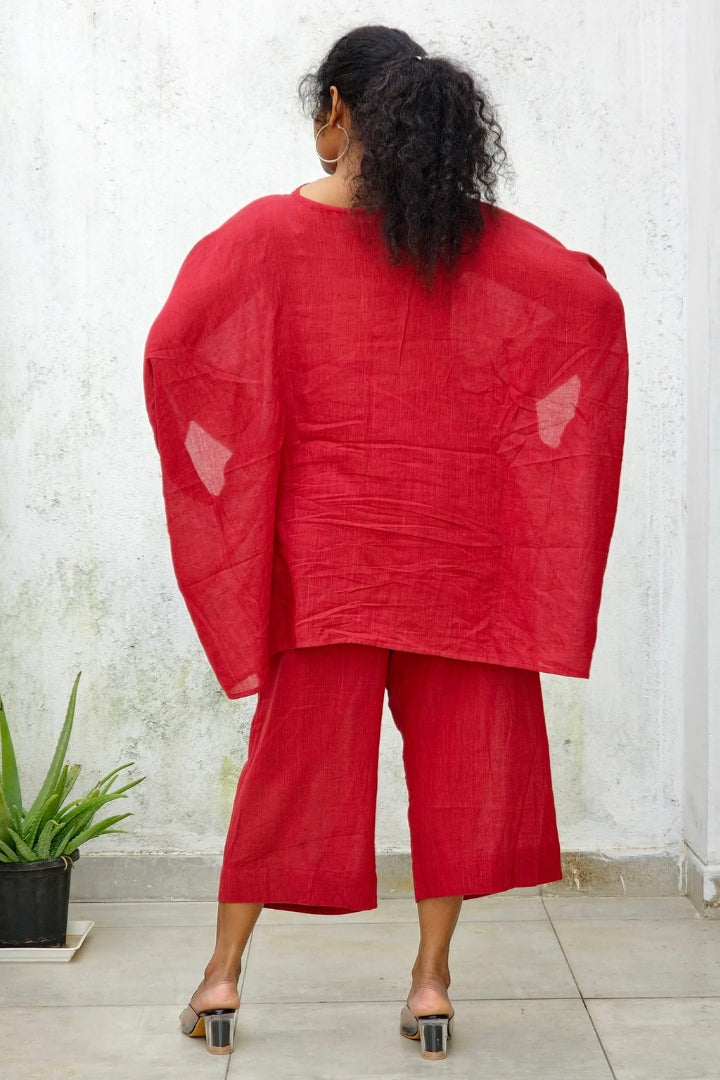 Maroon Muslin Co-ord Set