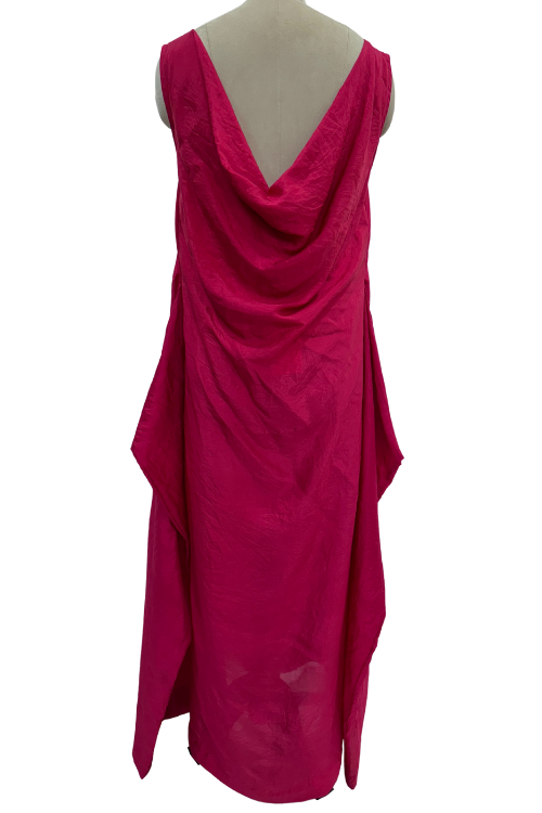 Sleeveless long dress with back cowl neck-Cleopatra Ruby