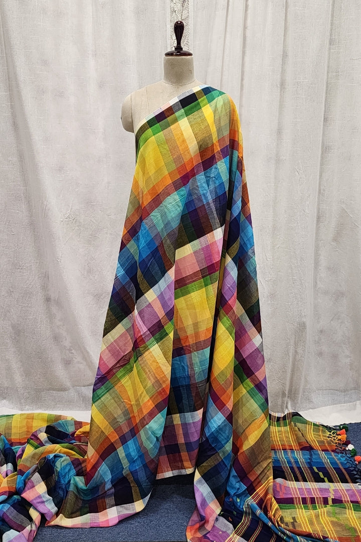 Bhujodi Checks Bengal Handwoven Saree