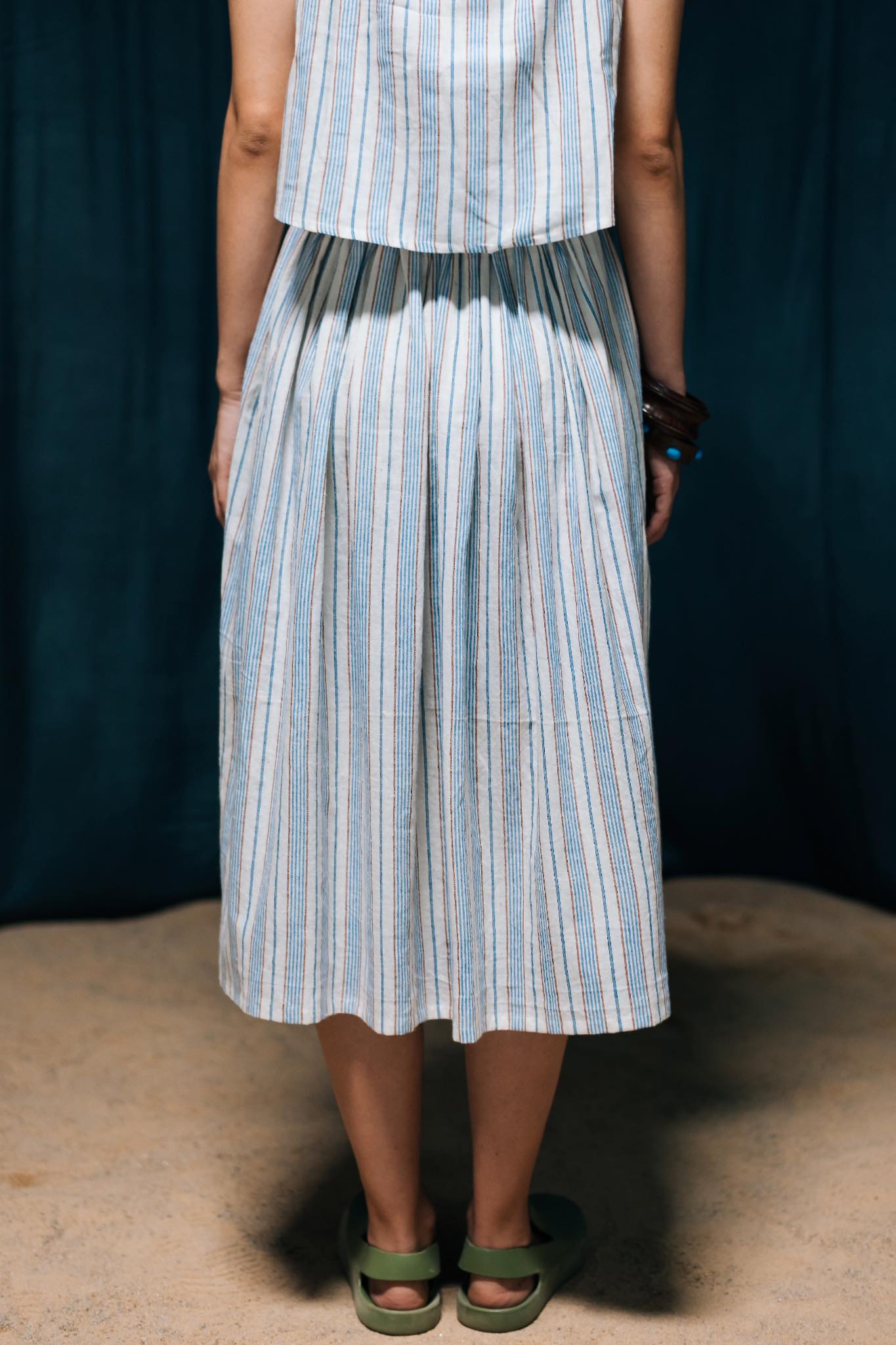 Lolita Knee length skirts for women, summery, soft fine khadi - Back