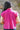 London Bright Pink Crop Top with Collar, Jamdani Checks and Motifs - Back