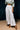 Damini Women's White Summer Trousers in Khadi with zippered slits - Front