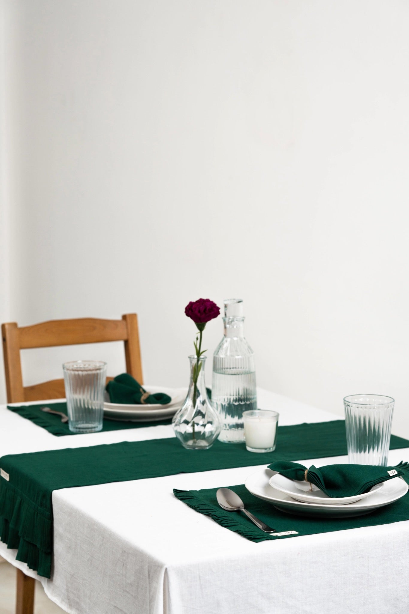 Green Cloth Napkins , set of 4, emerald, soft khadi, sustainable table - table