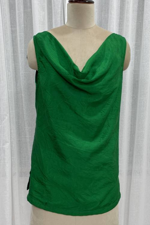 Sleevless blouse with cowl neck - Zenobia Emerald