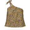 One Shoulder Adjustable Strap Top-100% Cotton yellow-Multi - Chintz- front