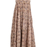 Tiered Dress with Noodle Straps-100% cotton- beige multi- Chintz- front g