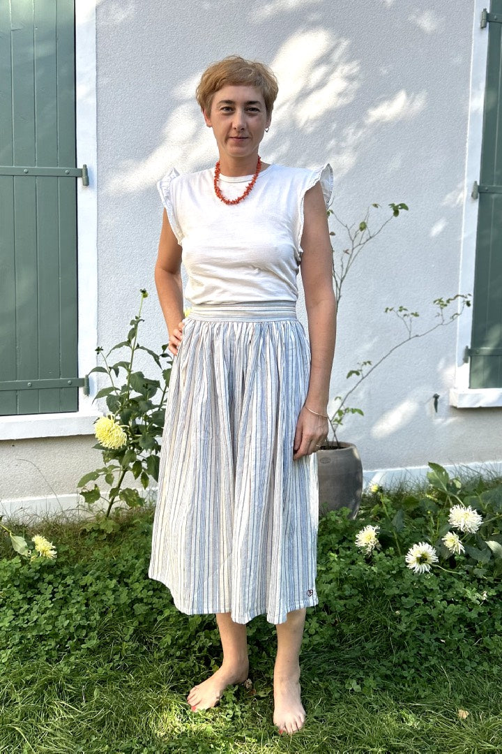 Lolita - Striped Knee Length Skirt