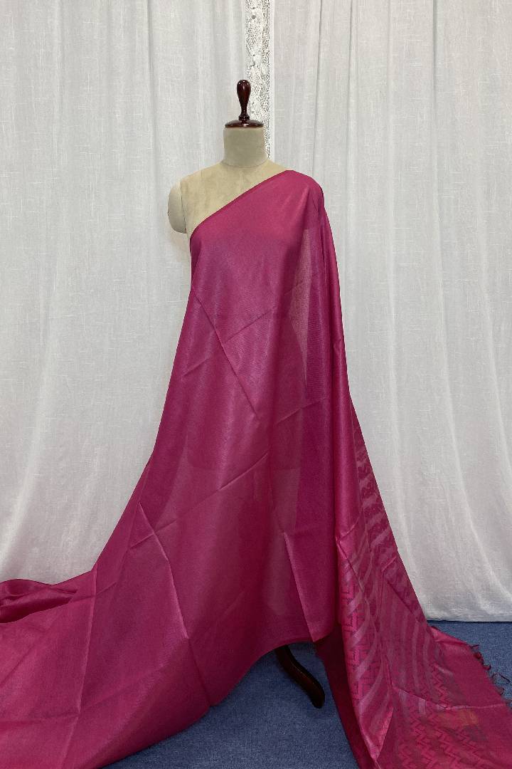 Fuchsia Handwoven Mulberry Silk Saree