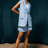 Ratan Tailored Shorts ,Soft Chambray Blue Muslin, Beautifully Fitted - Full