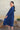 Osaka Royal blue knee length dress from jamdani with pintucks - Side