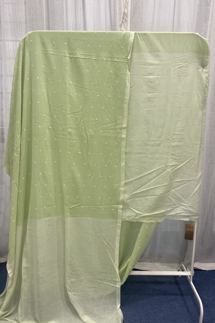 Green Muslin Jamdani Saree with Buttis