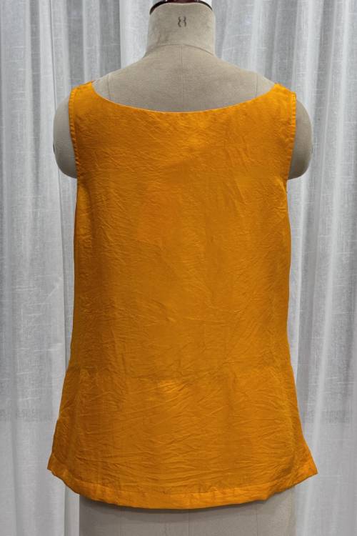 Sleevless blouse with cowl neck- Zenobia Marigold